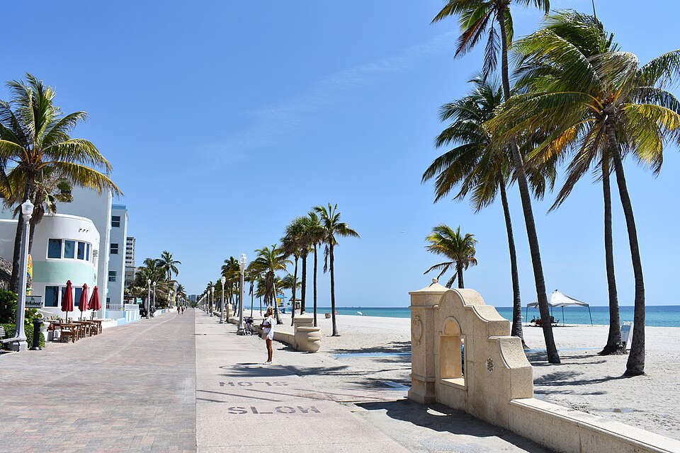 Hollywood Beach Broadwalk in Hollywood, Florida