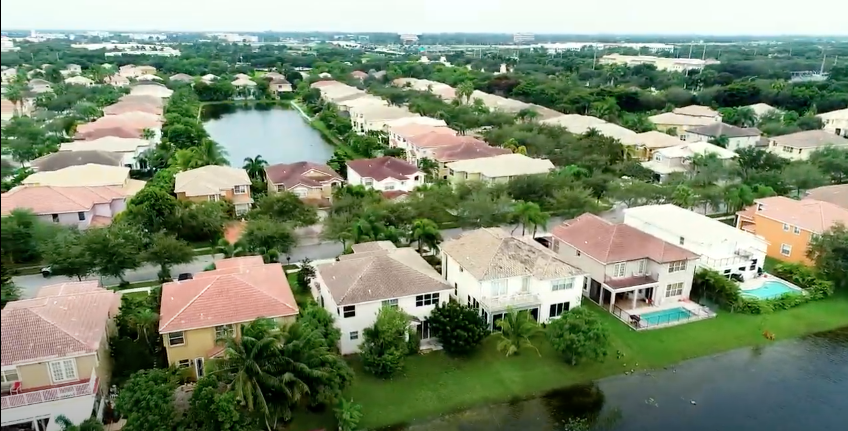 Residential neighborhood along Miramar Parkway in Miramar, Florida